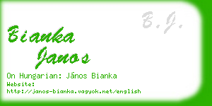 bianka janos business card